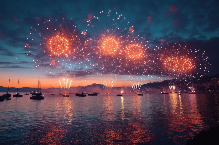 The Thrill of Fireworks Lighting Up the Night Sky Over the Sea